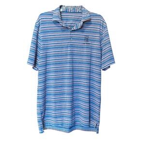 Johnnie-O Striped Golf Polo Shirt Mens Large  "TPC Las Vegas" Logo